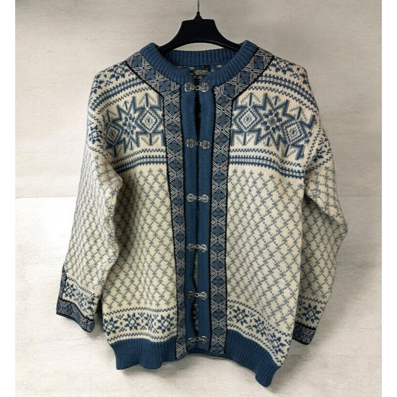 Dale of Norway Other - *Flawed* Dale of Norway Fair Isle Wool Thick Knit Clasp Cardigan Sweater Size 52